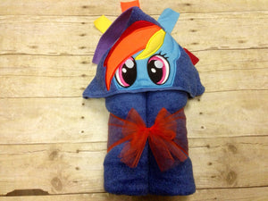 Rainbow Pony Hooded Towel