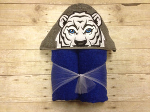 White Tiger Hooded Towel