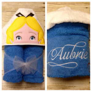 Wonderland Girl Inspired Hooded Towel