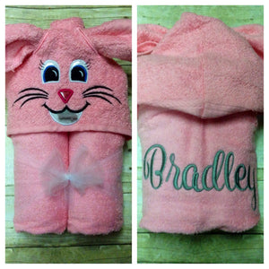 3D Rabbit Hooded Towel