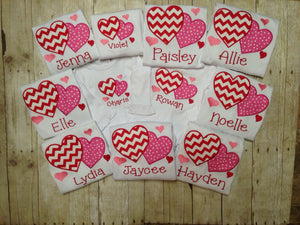 Girls Personalized Valentines Day Heart Shirt