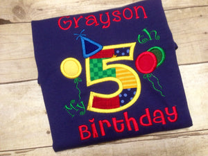 Boys Balloon Personalized Birthday Shirt