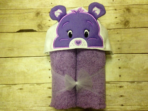 Purple Care Bears Hooded Towel