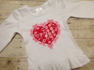 Personalized Girls Valentine Heart Shirt