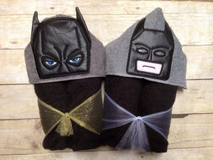 Personalized Bat Superhero Inspired Hooded Towel